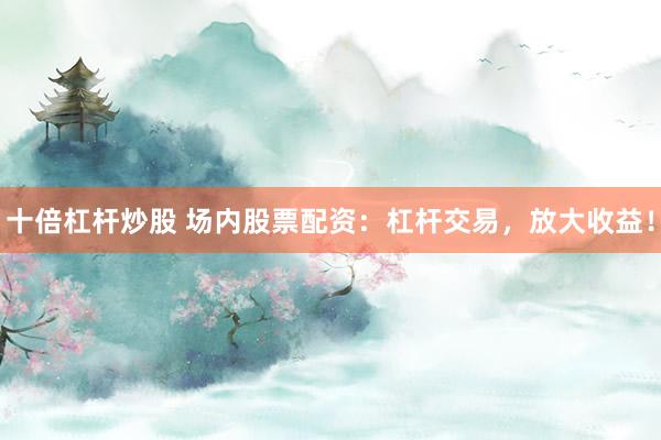 十倍杠杆炒股 场内股票配资:杠杆交易,放大收益!