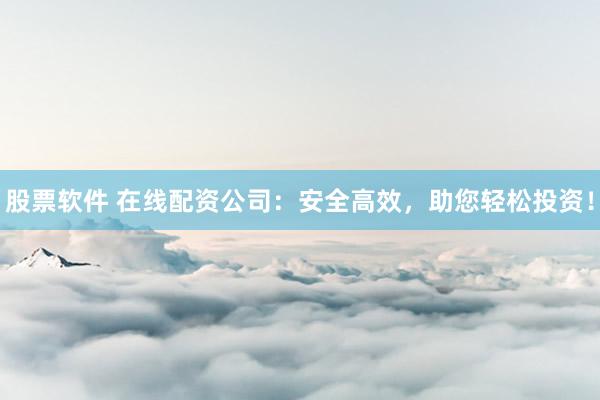 股票软件 在线配资公司:安全高效,助您轻松投资!